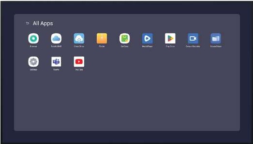 DMS application management screen showing all installed apps