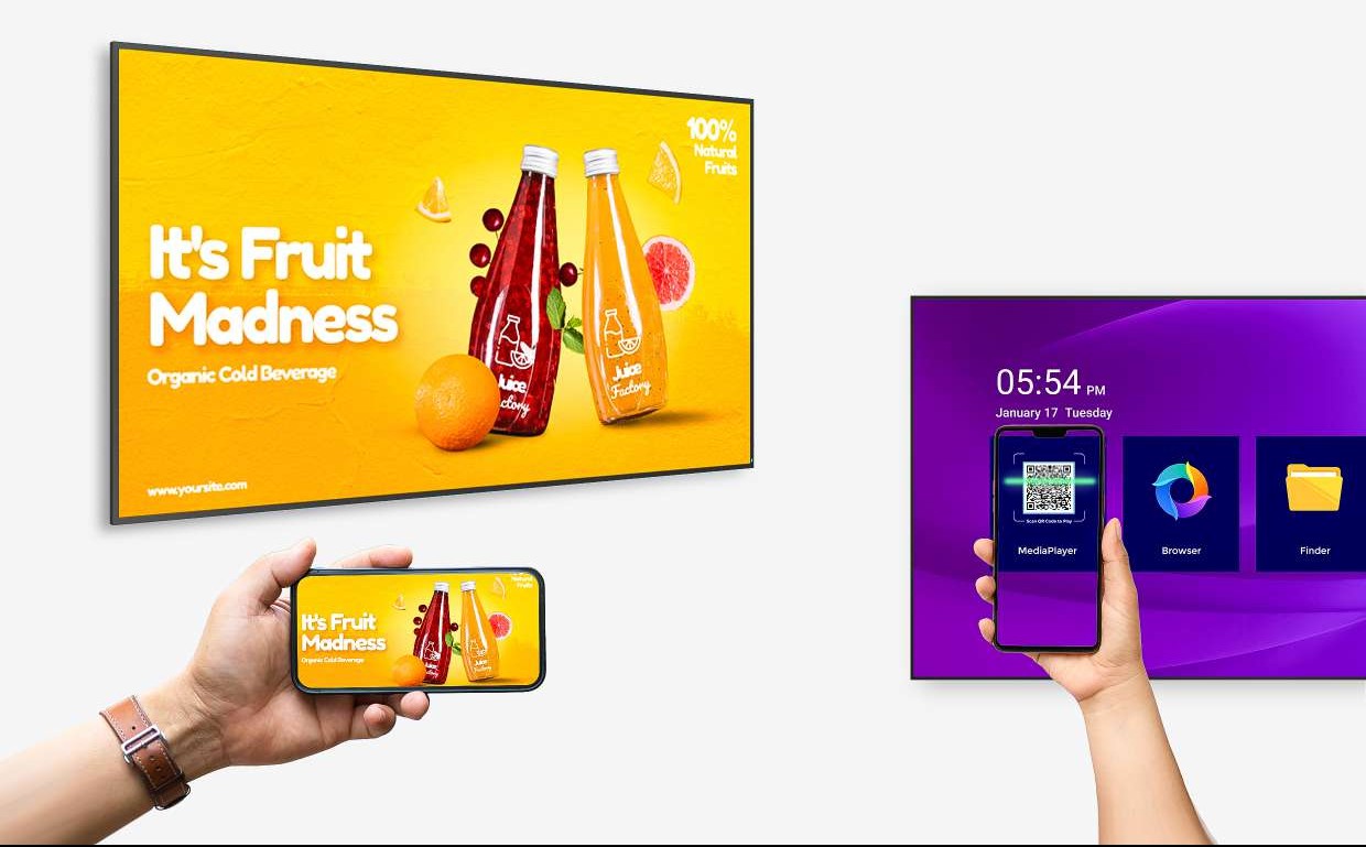 Instant mobile content transfer to the Vista Series display via QR code