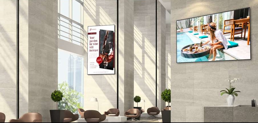 Vista Series display in a hospitality lobby
