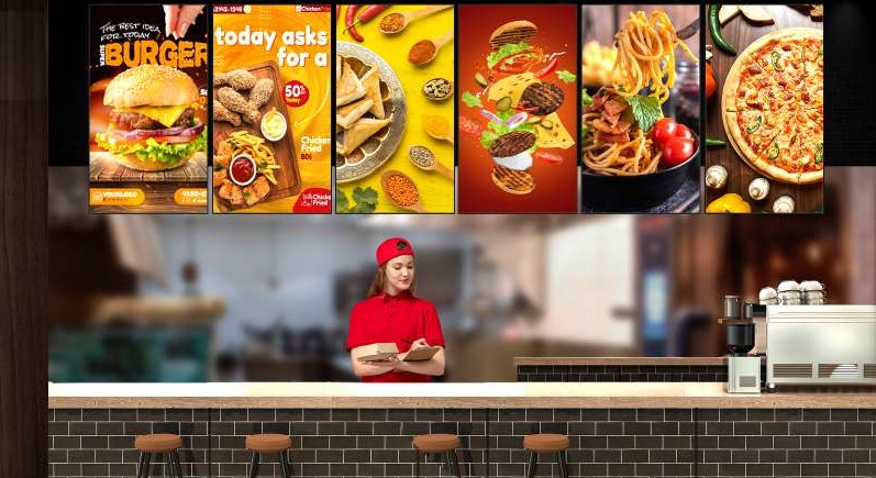 Vista Series display in a quick service restaurant
