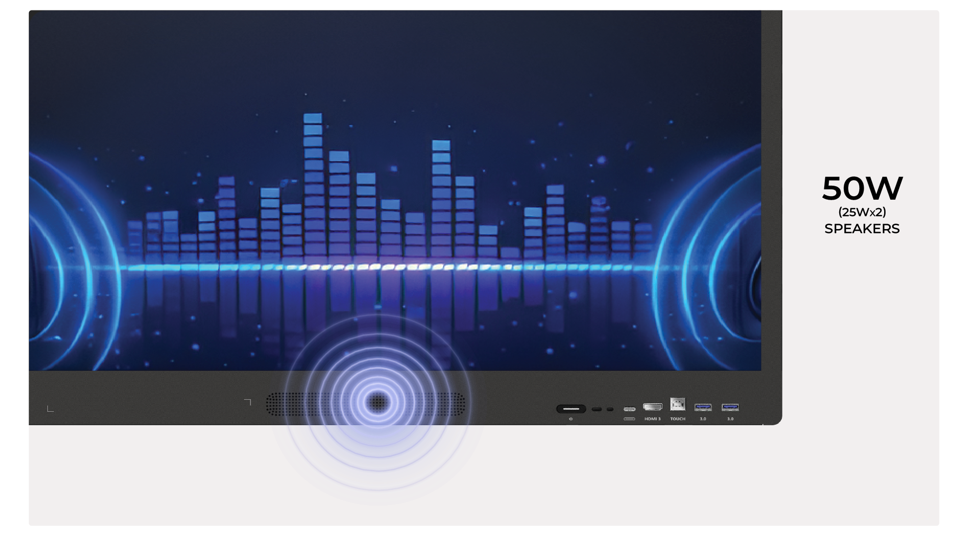 Built-in audio system integrated into CX Pro interactive display