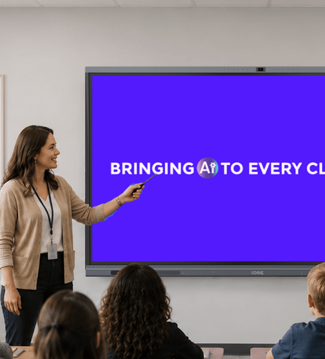 Modern interactive classroom with smartboard